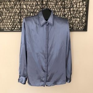 Karen Scott Blue Blouse Lg